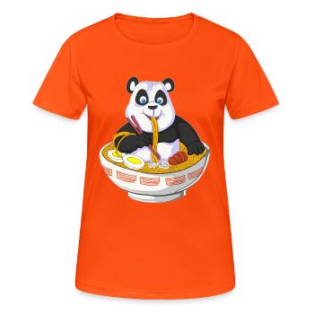 anime panda eating ramen - Women's Breathable T-Shirt - neon orange - Front - AI Model Female 172 dark (172cm)