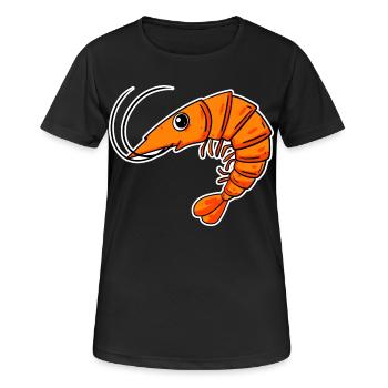 Crevettes crevettes - T-shirt respirant Femme - noir - Devant - AI Model Female 172 light (172cm)