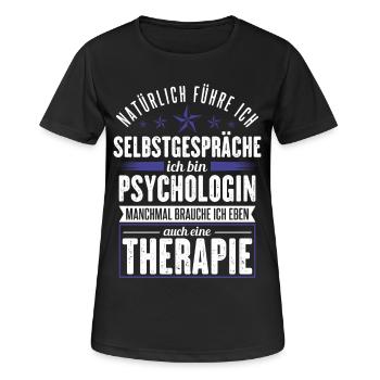 Psychologin Beruf Psychotherapeutin Geschenk - Frauen T-Shirt atmungsaktiv - Schwarz - Vorne - AI Model Female 172 light (172cm)