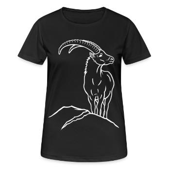 Capricorne - T-shirt respirant Femme - noir - Devant - AI Model Female 172 light (172cm)