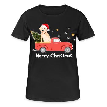 Pick-up de Noël du Labrador - T-shirt respirant Femme - noir - Devant - AI Model Female 172 light (172cm)