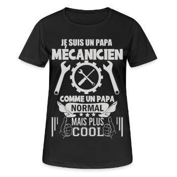 Papa mécanicien - T-shirt respirant Femme - noir - Devant - AI Model Female 172 light (172cm)