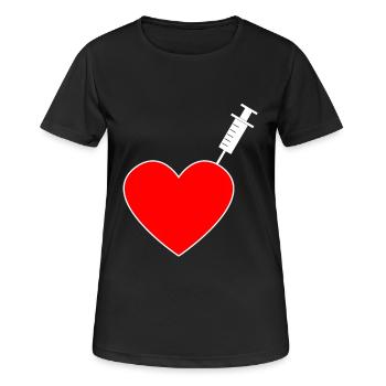 Impfung - Ich bin geimpft - Frauen T-Shirt atmungsaktiv - Schwarz - Vorne - AI Model Female 172 light (172cm)