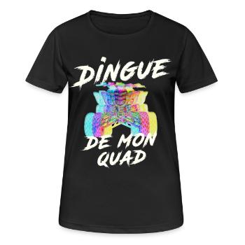 Quad : T-shirt dingue de quad, quad multicolore - T-shirt respirant Femme - noir - Devant - AI Model Female 172 light (172cm)