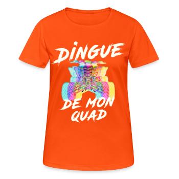 Quad: Crazy quad T-shirt, multi-coloured quad - Women's Breathable T-Shirt - neon orange - Front - AI Model Female 172 dark (172cm)