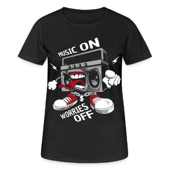 musique sur les soucis off - T-shirt respirant Femme - noir - Devant - AI Model Female 172 light (172cm)