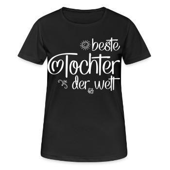 Tochter - Frauen T-Shirt atmungsaktiv - Schwarz - Vorne - AI Model Female 172 light (172cm)