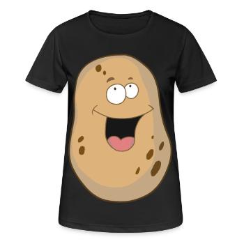 Kartoffel fröhlich Gemüse Speise Bio Bauern - Frauen T-Shirt atmungsaktiv - Schwarz - Vorne - AI Model Female 172 light (172cm)