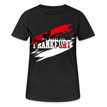 Frankfurt Fussball - Frauen T-Shirt atmungsaktiv - Schwarz - Vorne - AI Model Female 172 light (172cm)