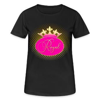 ROYAL Krone Gold Pink - Frauen T-Shirt atmungsaktiv - Schwarz - Vorne - AI Model Female 172 light (172cm)