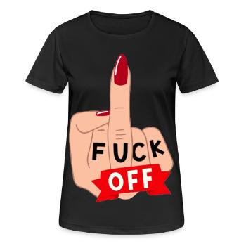 Verpiss dich. Für Damen, die gerne Abstand halten* - Frauen T-Shirt atmungsaktiv - Schwarz - Vorne - AI Model Female 172 light (172cm)
