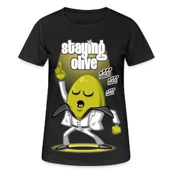 Rester olive - T-shirt respirant Femme - noir - Devant - AI Model Female 172 light (172cm)