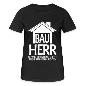 Bauherr Hausbau Baustelle - Frauen T-Shirt atmungsaktiv - Schwarz - Vorne - AI Model Female 172 light (172cm)
