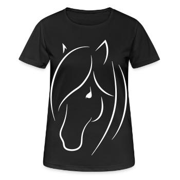 Tête de cheval - T-shirt respirant Femme - noir - Devant - AI Model Female 172 light (172cm)