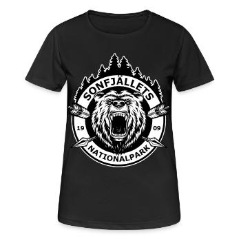 Sonfjällets nationalpark - Frauen T-Shirt atmungsaktiv - Schwarz - Vorne - AI Model Female 172 light (172cm)