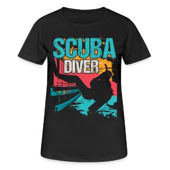 Plongée Scuba Plongée - T-shirt respirant Femme - noir - Devant - AI Model Female 172 light (172cm)