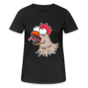 Poulet tête poulet - T-shirt respirant Femme - noir - Devant - AI Model Female 172 light (172cm)