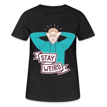 Stay Weird Sensibilisation autisme Différent TDAH - T-shirt respirant Femme - noir - Devant - AI Model Female 172 light (172cm)