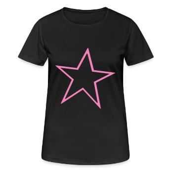 Stern Rosa - Frauen T-Shirt atmungsaktiv - Schwarz - Vorne - AI Model Female 172 light (172cm)