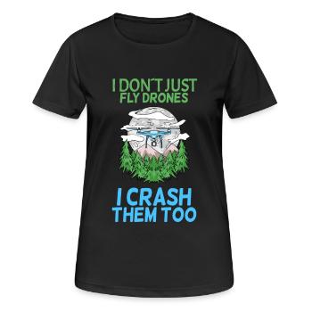 Drone - T-shirt respirant Femme - noir - Devant - AI Model Female 172 light (172cm)