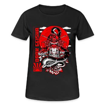 Dunkle Geisha japanische Kunstwerk - Frauen T-Shirt atmungsaktiv - Schwarz - Vorne - AI Model Female 172 light (172cm)