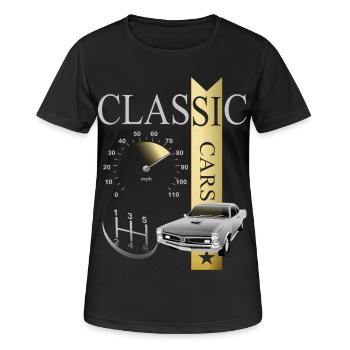 Voitures automobiles classiques - T-shirt respirant Femme - noir - Devant - AI Model Female 172 light (172cm)