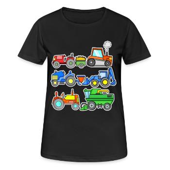 Machines agricoles Machines agricoles - T-shirt respirant Femme - noir - Devant - AI Model Female 172 light (172cm)
