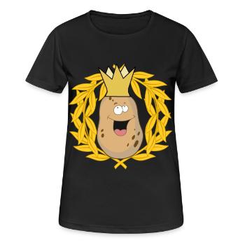 König Kartoffel Knollen Gemüse Lorbeerkranz - Frauen T-Shirt atmungsaktiv - Schwarz - Vorne - AI Model Female 172 light (172cm)