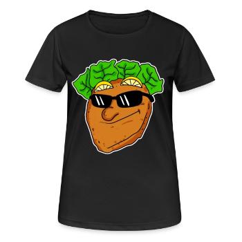 Cool escalopes avec lunettes de soleil - T-shirt respirant Femme - noir - Devant - AI Model Female 172 light (172cm)