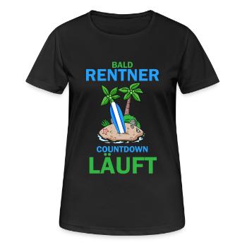 Bald Rentner - Frauen T-Shirt atmungsaktiv - Schwarz - Vorne - AI Model Female 172 light (172cm)