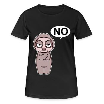 Faultier ist genervt und sagt Nein - Frauen T-Shirt atmungsaktiv - Schwarz - Vorne - AI Model Female 172 light (172cm)