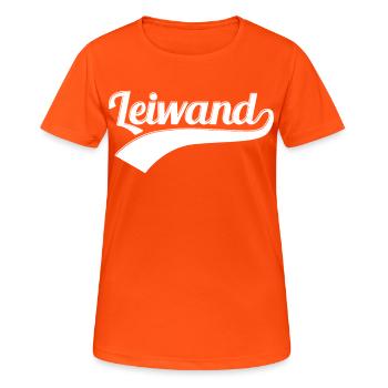 Leiwand Wiener Dialekt Großartig Toll Wienerisch - Frauen T-Shirt atmungsaktiv - Neonorange - Vorne - AI Model Female 172 dark (172cm)