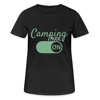 Camping Mode On - T-shirt respirant Femme - noir - Devant - AI Model Female 172 light (172cm)