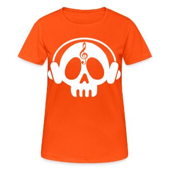 Tête de mort manga and music (white) - Women's Breathable T-Shirt - neon orange - Front - AI Model Female 172 dark (172cm)
