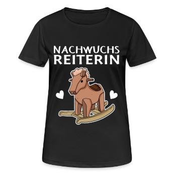 Reiterin Nachwuchs Pferd - Frauen T-Shirt atmungsaktiv - Schwarz - Vorne - AI Model Female 172 light (172cm)