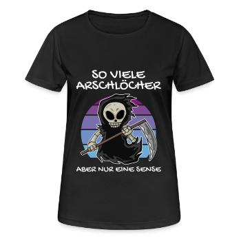 So Viele Arschlöcher Aber Nur Eine Sense - Frauen T-Shirt atmungsaktiv - Schwarz - Vorne - AI Model Female 172 light (172cm)