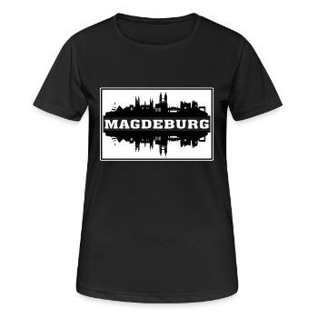 Magdebourg Allemagne Voyage Souvenir Skyline Silhouet - T-shirt respirant Femme - noir - Devant - AI Model Female 172 light (172cm)