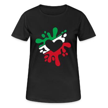 Iran symbole drapeau tache de couleurs cadeau - T-shirt respirant Femme - noir - Devant - AI Model Female 172 light (172cm)