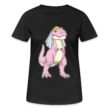Dinosaurier Braut Schleier Hochzeit - Frauen T-Shirt atmungsaktiv - Schwarz - Vorne - AI Model Female 172 light (172cm)