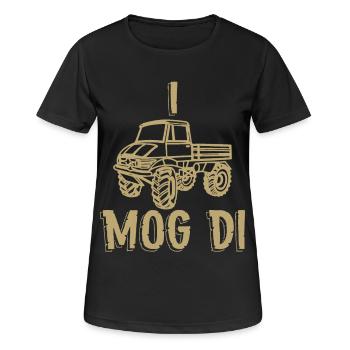 Unimog Fahrzeug SUV Laster ATV - Frauen T-Shirt atmungsaktiv - Schwarz - Vorne - AI Model Female 172 light (172cm)