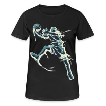Basket - basket-ball en bleu - Jordan - T-shirt respirant Femme - noir - Devant - AI Model Female 172 light (172cm)