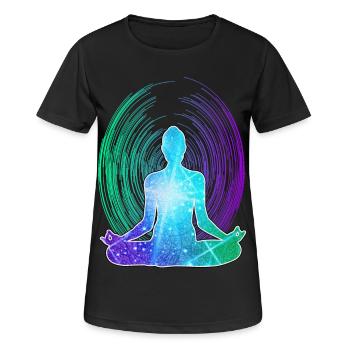 Spirituelle Meditation Zen Erwachen - Frauen T-Shirt atmungsaktiv - Schwarz - Vorne - AI Model Female 172 light (172cm)