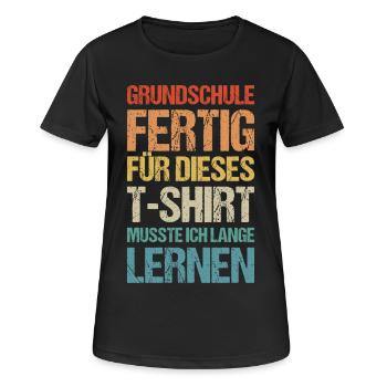 Einschulung 5.Klasse Grundschule Realschule Gymn - Frauen T-Shirt atmungsaktiv - Schwarz - Vorne - AI Model Female 172 light (172cm)