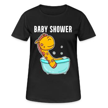 Baby Shower Baignoire Giraffe - T-shirt respirant Femme - noir - Devant - AI Model Female 172 light (172cm)