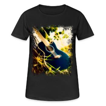 Guitar in the grass - Women's Breathable T-Shirt - black - Front - AI Model Female 172 light (172cm)