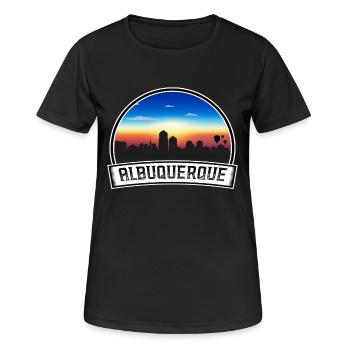 Albuquerque Nouveau-Mexique USA Skyline Vintage Sunset - T-shirt respirant Femme - noir - Devant - AI Model Female 172 light (172cm)