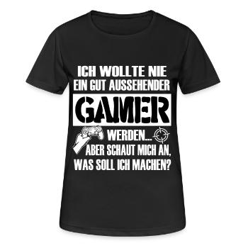 Gamer Selbstironie Spruchbild Progamer - Frauen T-Shirt atmungsaktiv - Schwarz - Vorne - AI Model Female 172 light (172cm)
