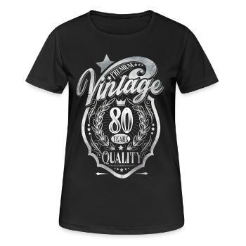 80th Birthday Vintage - Women's Breathable T-Shirt - black - Front - AI Model Female 172 light (172cm)
