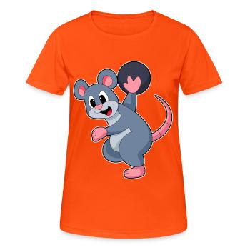 Boule de bowling rat - T-shirt respirant Femme - orange néon - Devant - AI Model Female 172 dark (172cm)