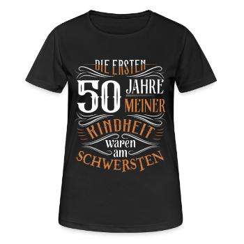 50. Geburtstag Kindheit Lustig - Frauen T-Shirt atmungsaktiv - Schwarz - Vorne - AI Model Female 172 light (172cm)